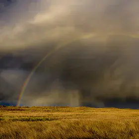 Rainbow over the saltmarsh of Spiekeroog