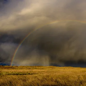 Rainbow over the saltmarsh of Spiekeroog