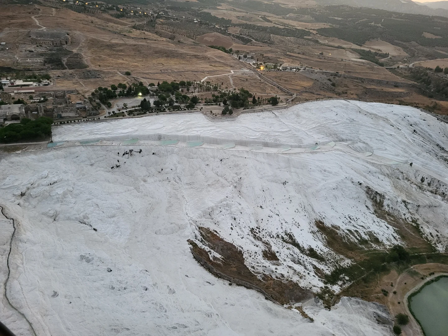 Pamukkale's terraces (Cotton castle), a landform made of calcite-rich hot water springs.
