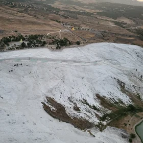 Pamukkale's terraces (Cotton castle), a landform made of calcite-rich hot water springs.