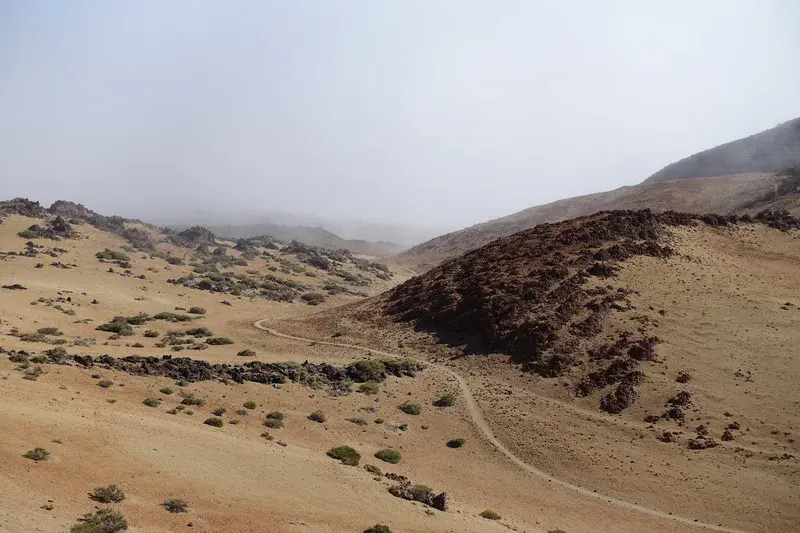 A path in the desert near Pico del Teide on Tenerife