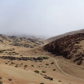 A path in the desert near Pico del Teide on Tenerife