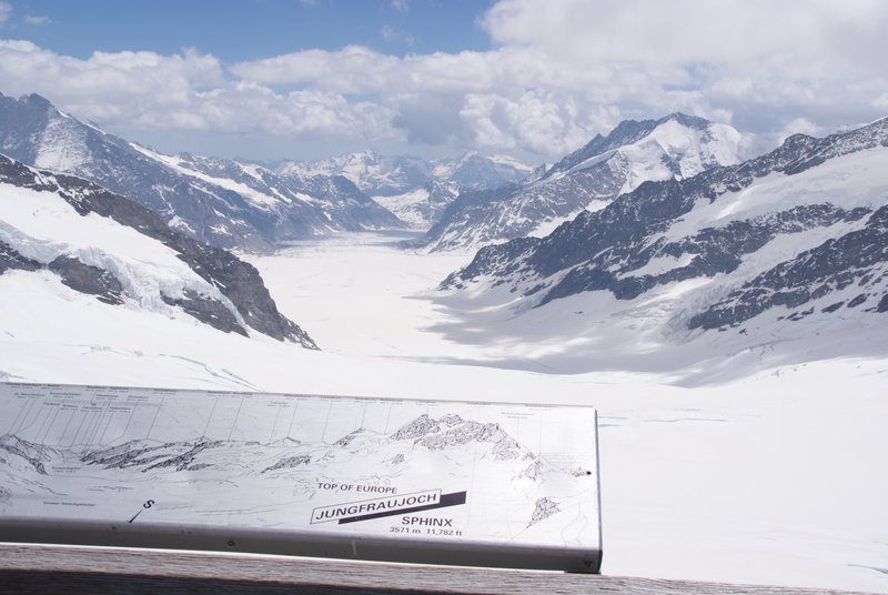 View on the Aletsch glacier from the Jungfraujoch Sphinx platform