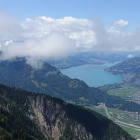 View on Lake Thun and Interlaken from Schynige Platte