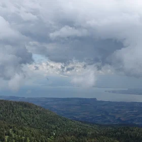 MeteoSwiss weather radar overlooking Lake Geneva in the Swiss Jura