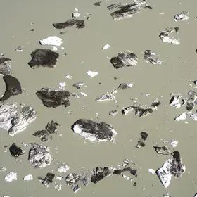Scattered Icebergs on a proglacial Lake