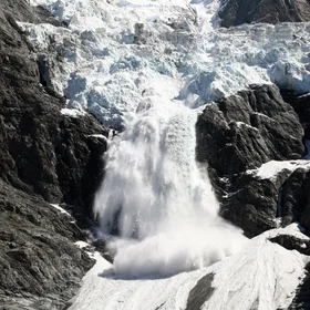 Ice avalanche at a Glacier!