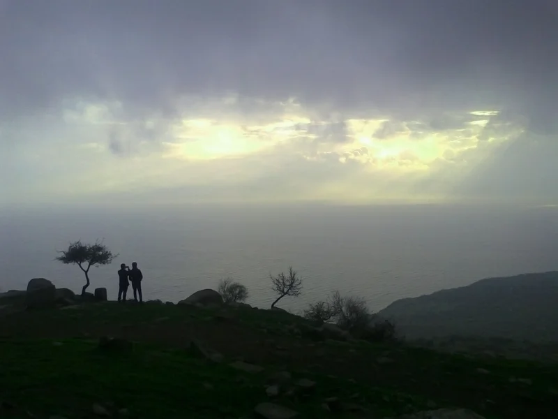 Sun rays on the Aegean Sea from Behramkale