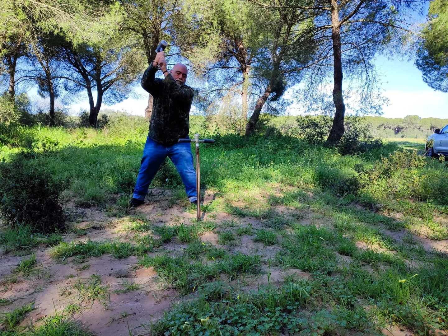 Soil scientists in action: Antonio performing vintage Soil Science