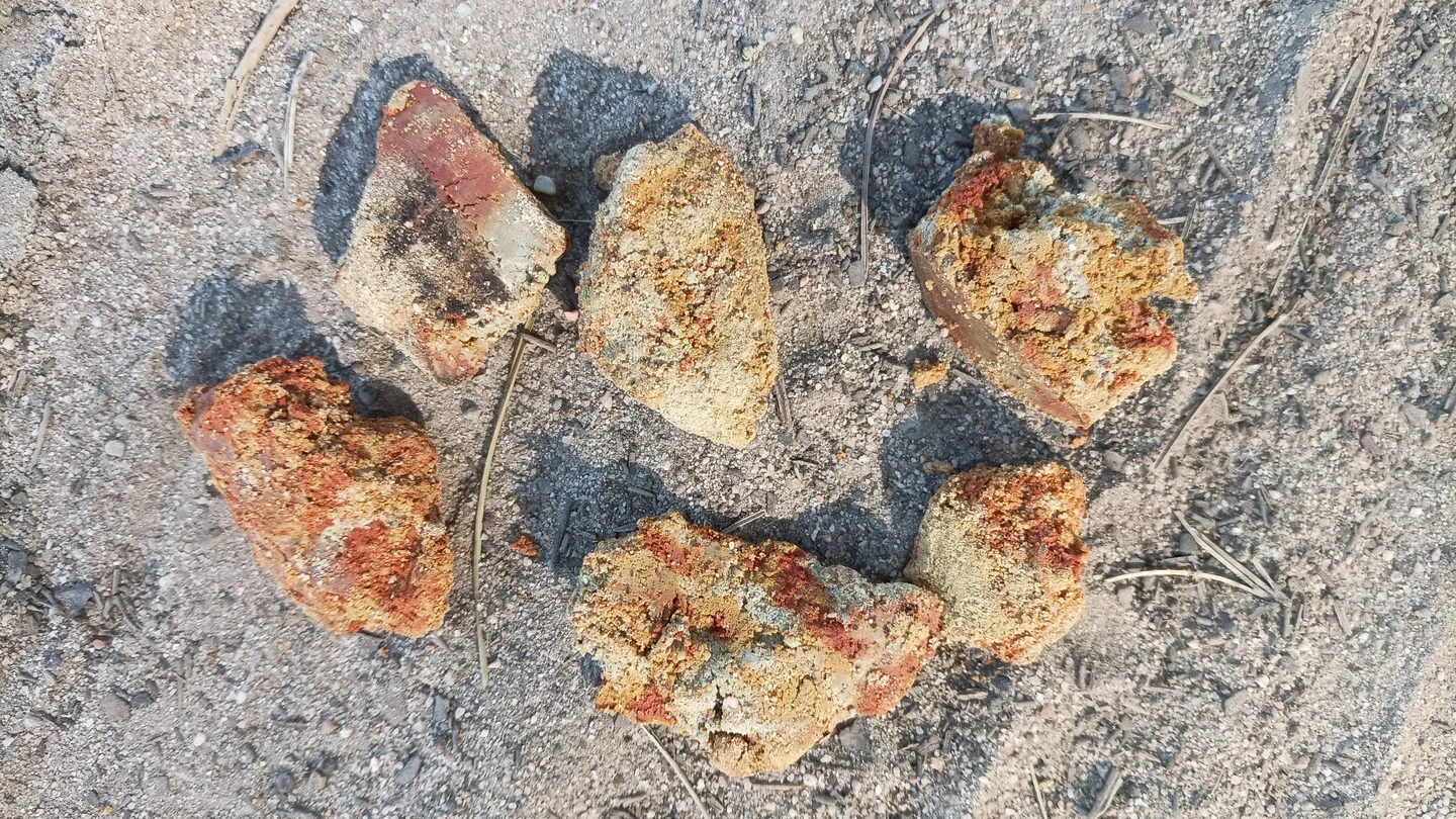 Iron veins and soil stains