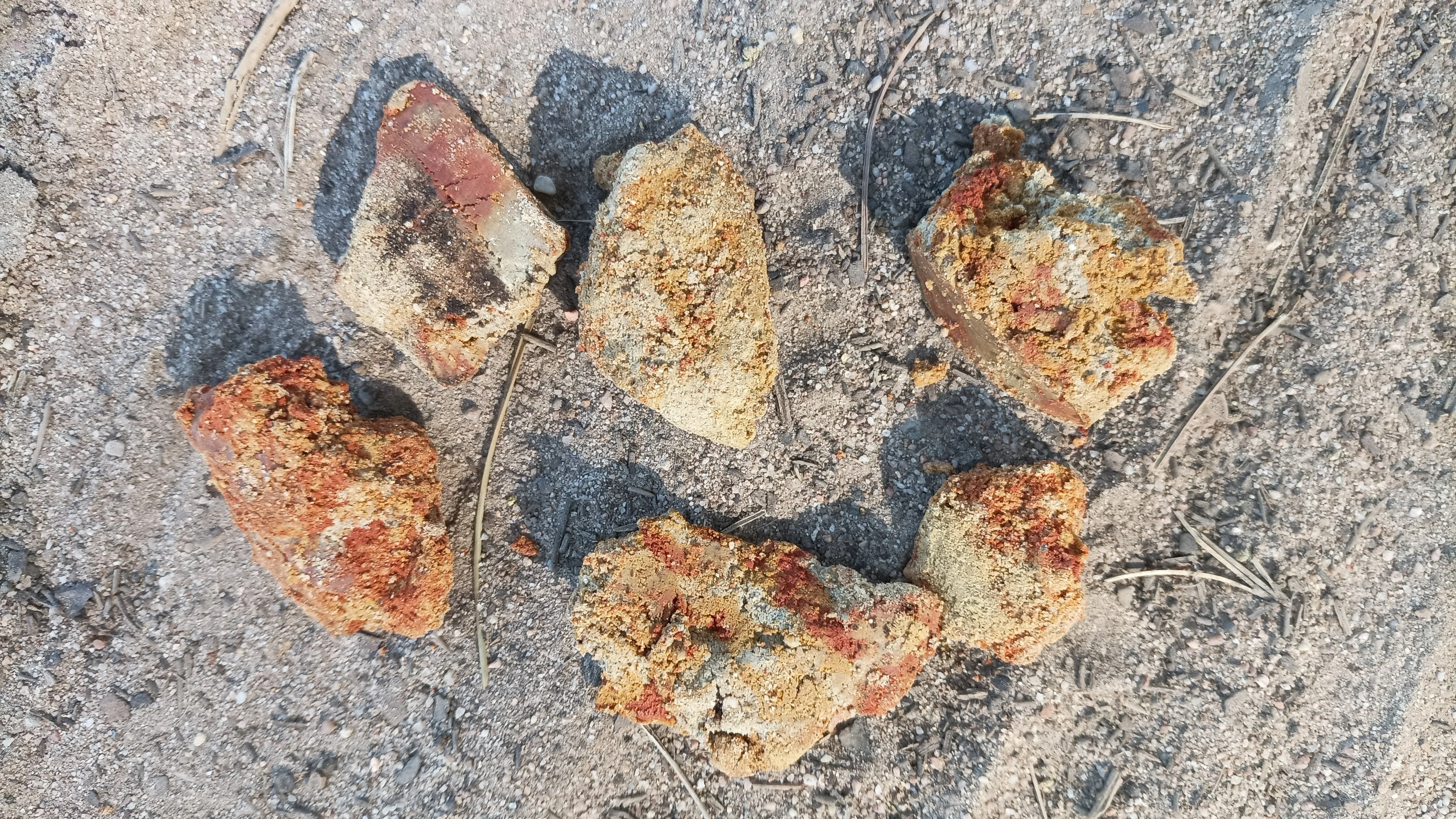 Iron veins and soil stains