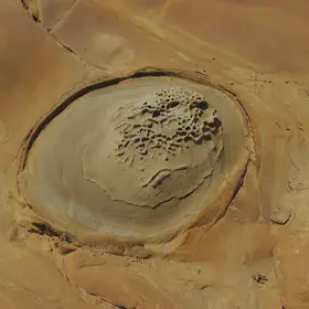 A bubble in the sedimentary rock