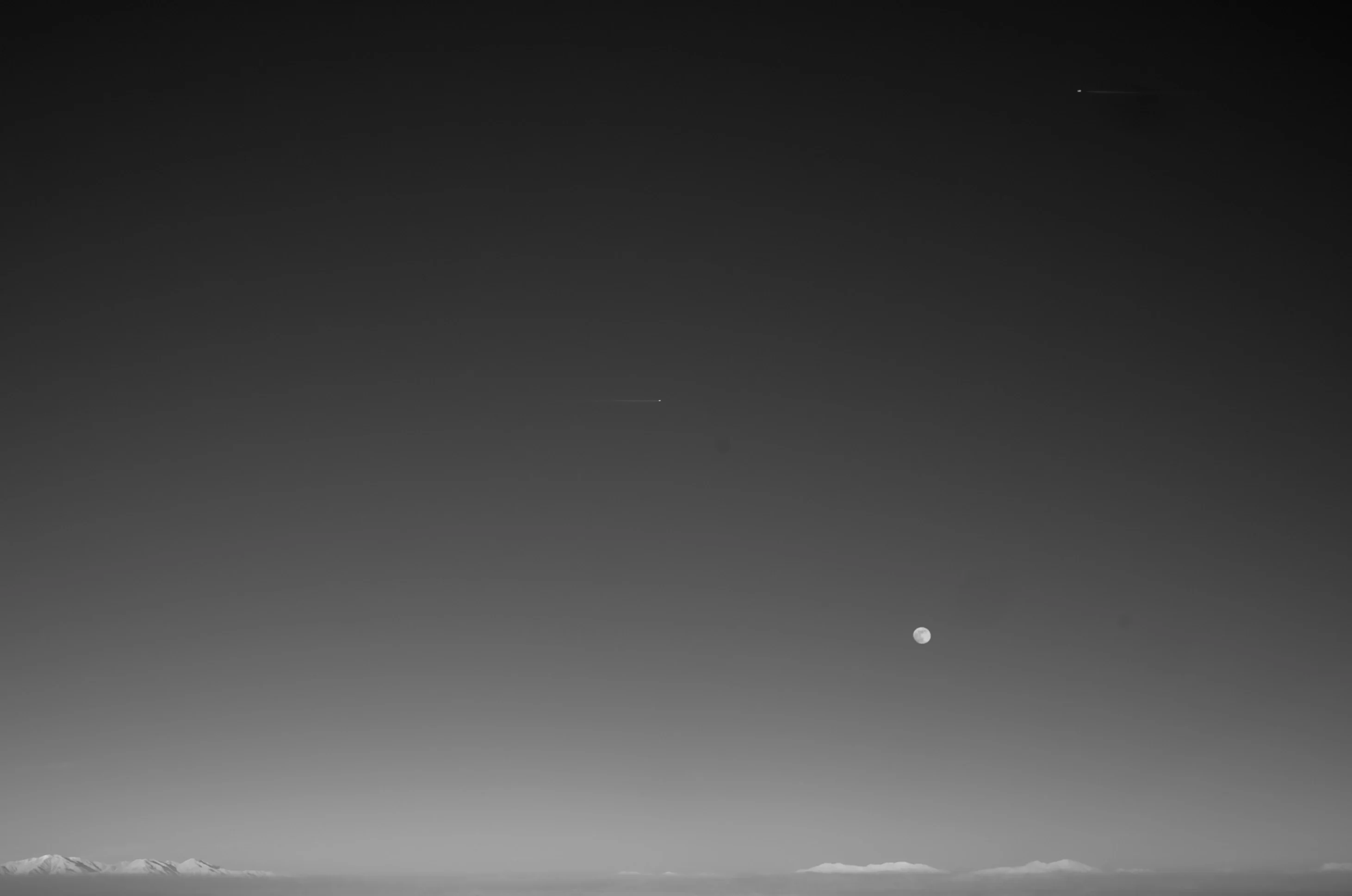 Earth, moon, and sky