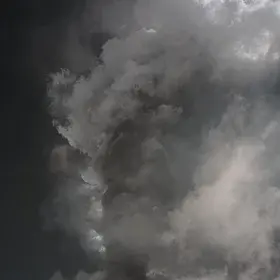 Cloudy ash eruption at Mt. Etna