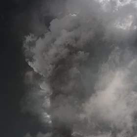 Cloudy ash eruption at Mt. Etna