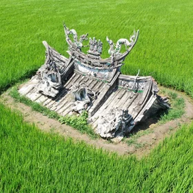 Temple in floodplain