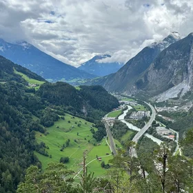Braided patterns in a glacial valley