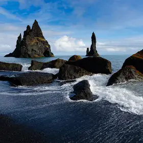 Reynisdrangar basalt sentinels