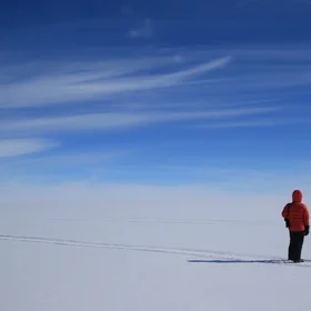 Looking Into the White and blue