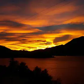 Sunset at Como lake, northern Italy