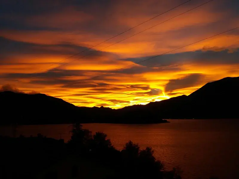 Sunset at Como lake, northern Italy