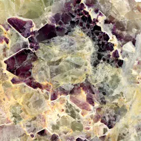 Zoned fluorite from La Barre former mine, France