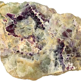 Zoned fluorite octahedrons from la Barre, Puy-de-Dôme, France.