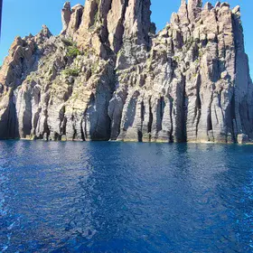 A basalt cliff near Mt. Stromboli
