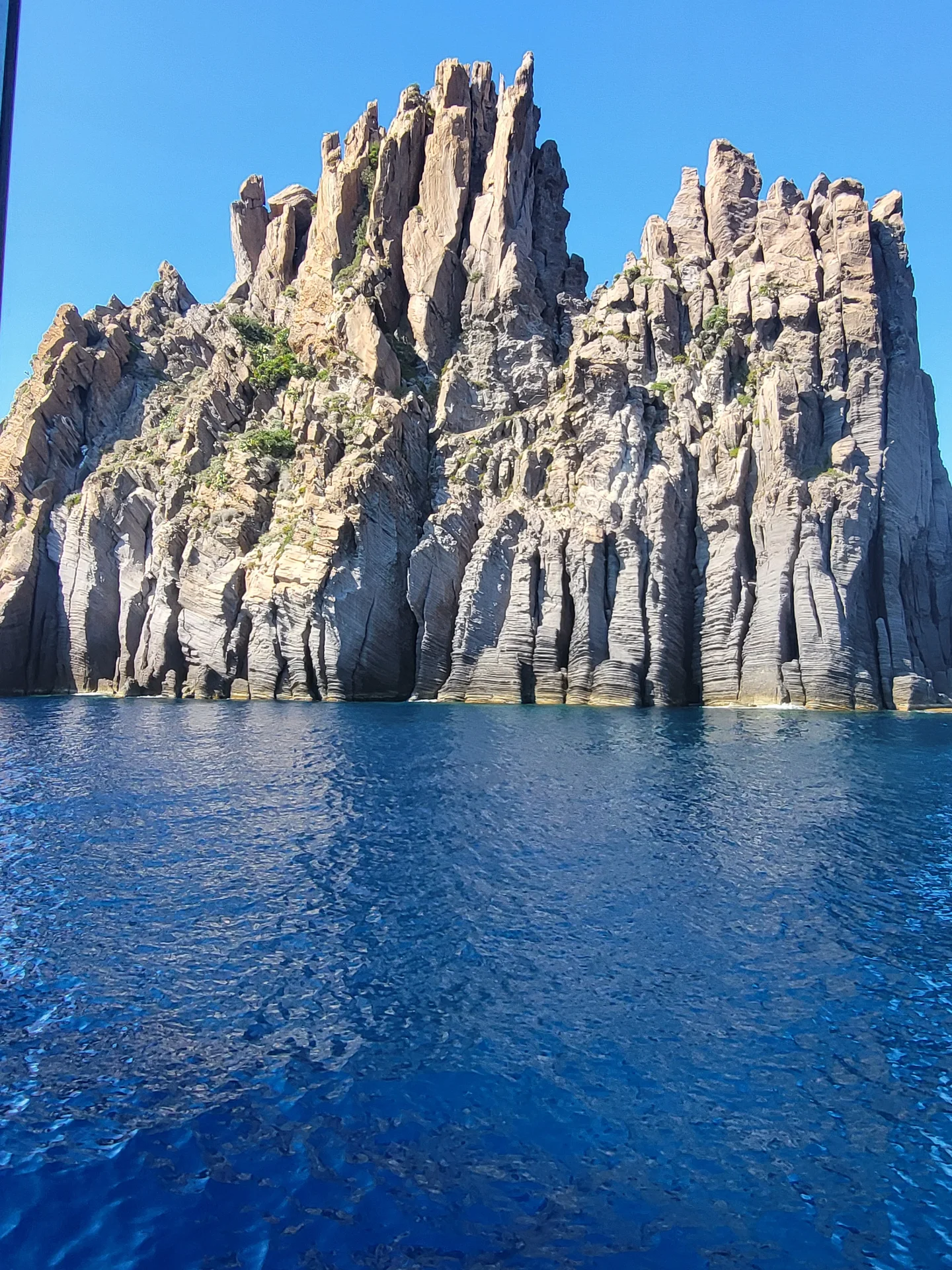 A basalt cliff near Mt. Stromboli