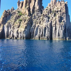 A basalt cliff near Mt. Stromboli