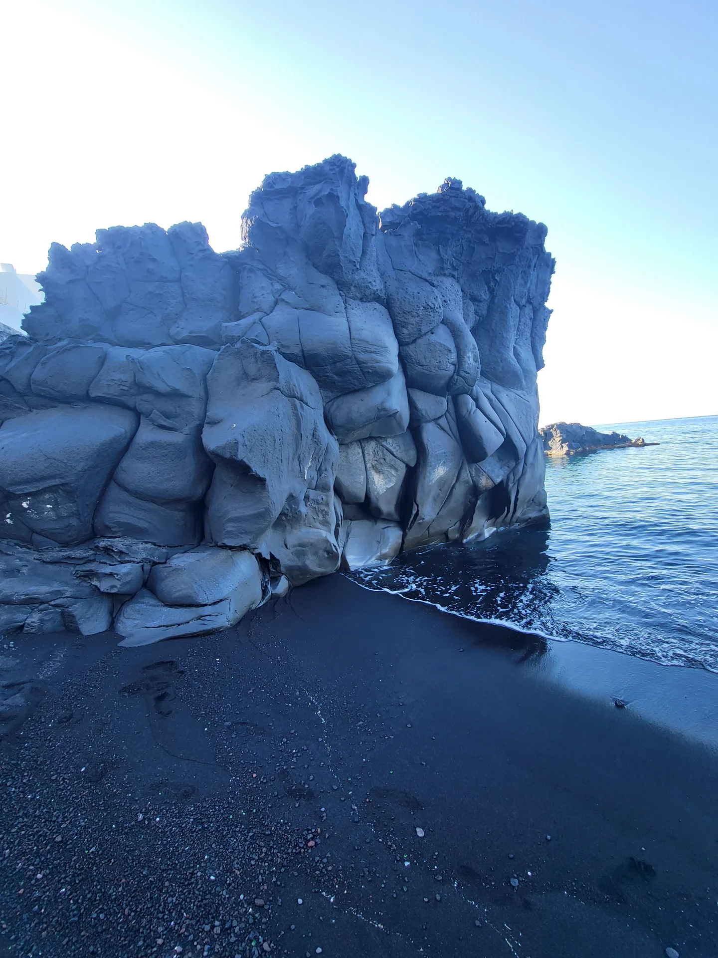 A volcanic cliff formed from cooled magma