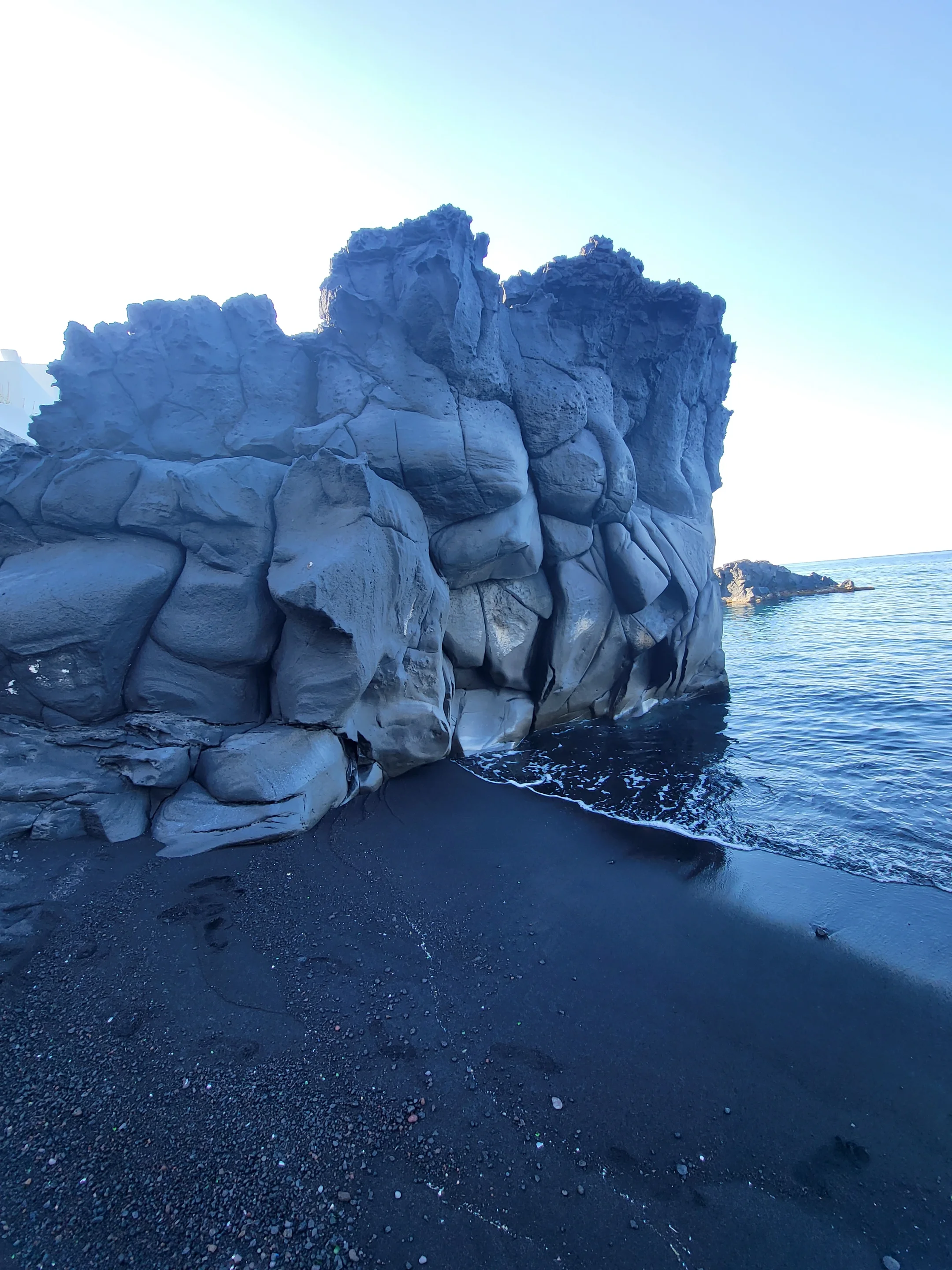 A volcanic cliff formed from cooled magma