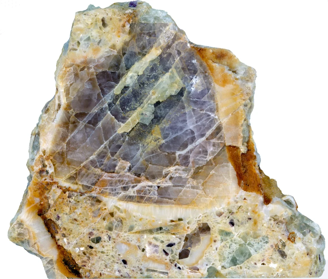 Octahedral crystal of fluorite in silica matrix.
