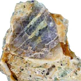 Octahedral crystal of fluorite in silica matrix.