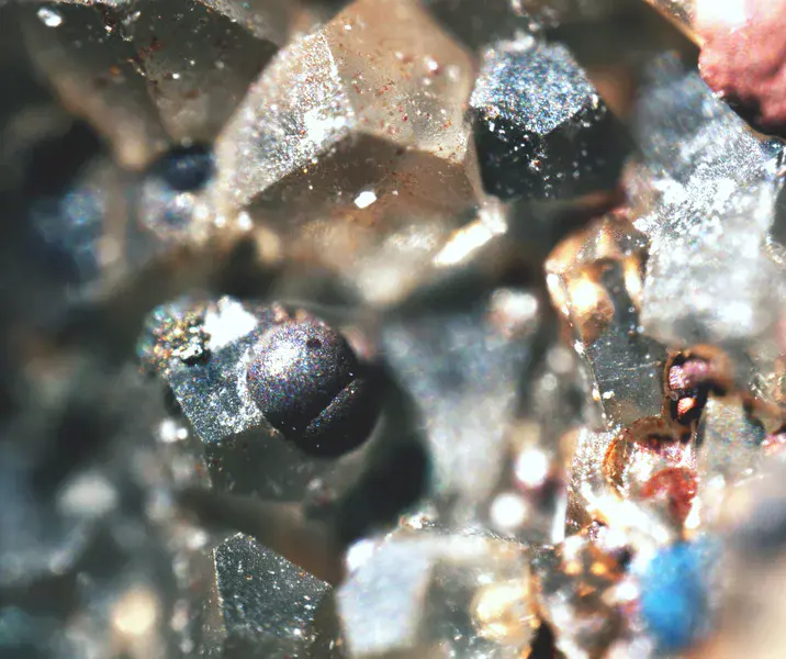 Microphotograph of a calcite geode found in a glendonite structure