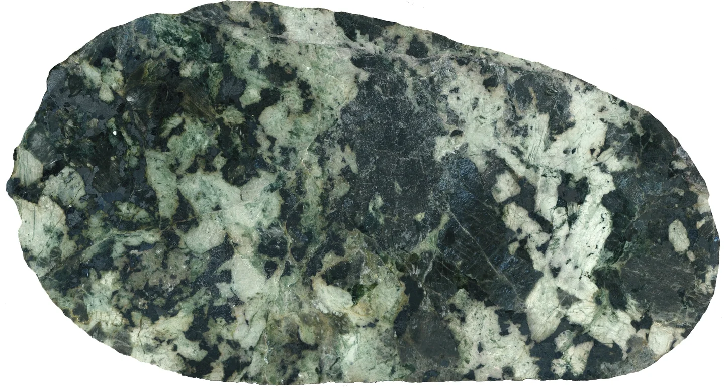 Metagabbro from the Guil Valley, Queyras, Briançon, Hautes-Alpes, France.