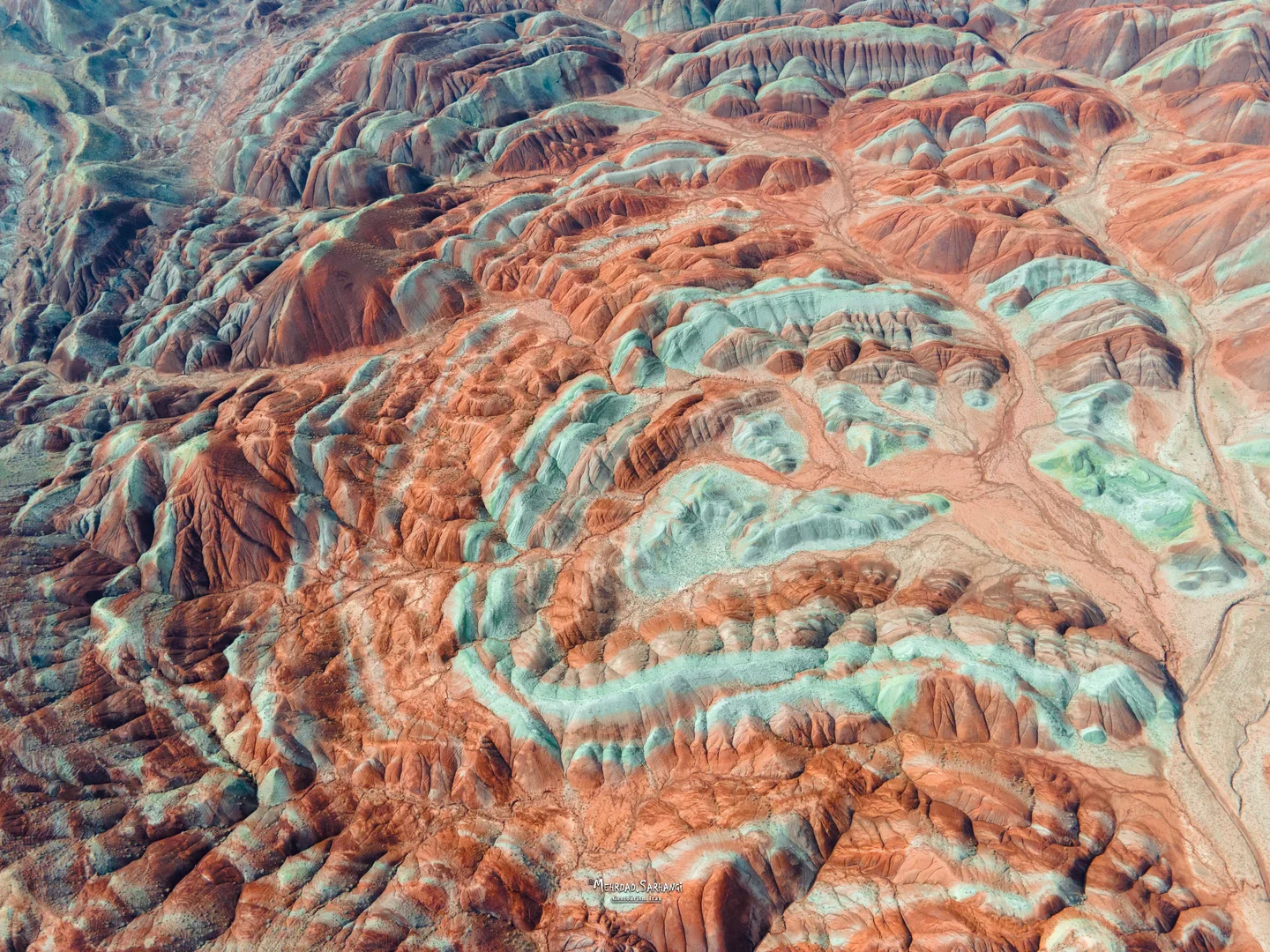 Folding of Miocene colored sediments of Aladaghlar, Iran