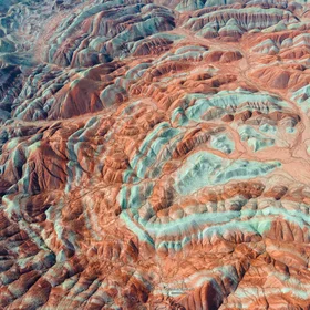 Folding of Miocene colored sediments of Aladaghlar, Iran