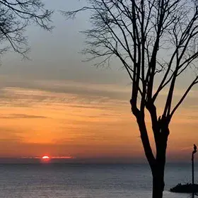 Winter sunrise in Mangalia on the Black Sea coast