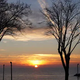 Winter sunrise on the Black Sea coast