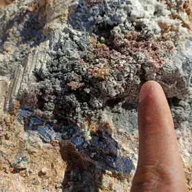 Lead Ore with Gypsum/Calcite Slices and Needles