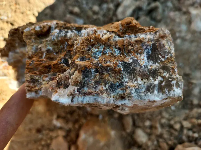 Sample of Lead/Zinc Ores with Calcite/Gypsum Deposits as a result of the hydrothermal activity