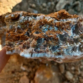 Sample of Lead/Zinc Ores with Calcite/Gypsum Deposits as a result of the hydrothermal activity