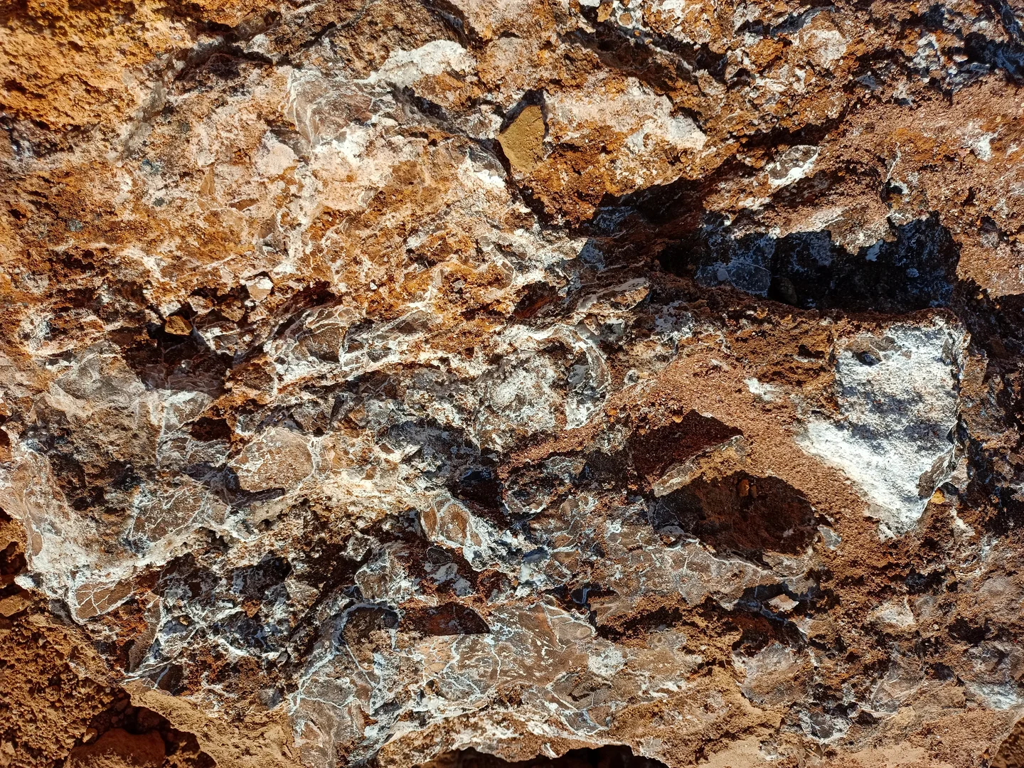 Siliceous Stone with Calcite (CaCO3) & Gypsum (CaSO4.2H2O) Deposits