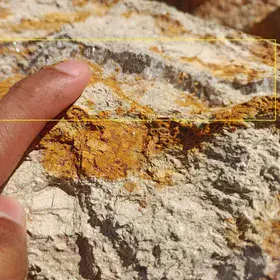 Gypsum Slice embedded in Lead/Zinc Ores Layer