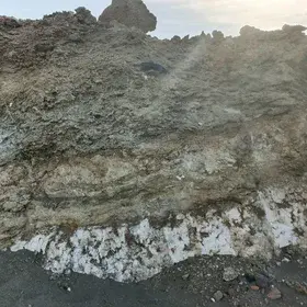 Outcrop of Calcite/Gypsum Deposits with Siltstone, Kaolinite, and Fanglomerates of the Red Sea Facies (EGYPT)