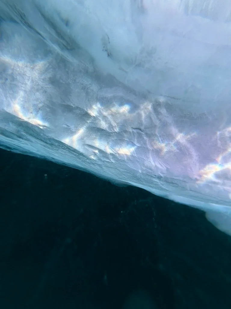 What you would see if your phone fell through an auger hole into the frozen lake below