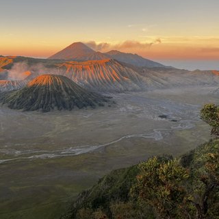 Sunrise on the Bromo and Semeru