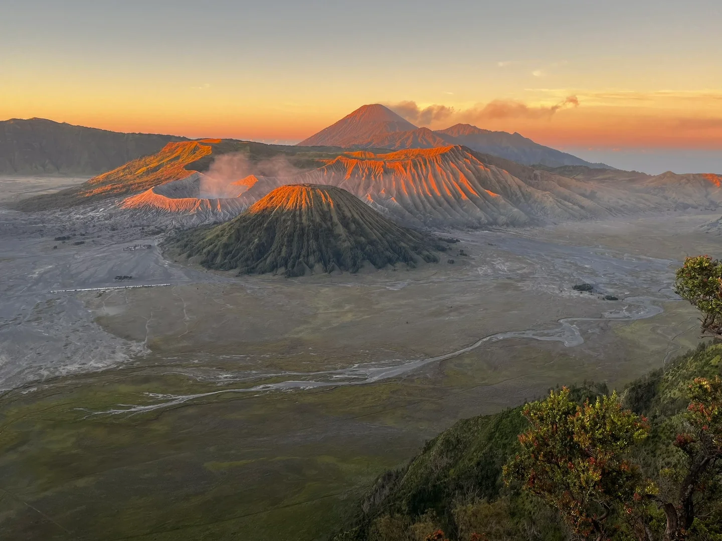 Sunrise on the Bromo and Semeru