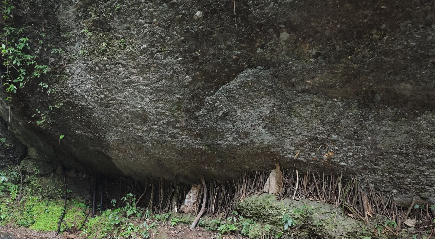 Interesting buttresses of rocky mountains